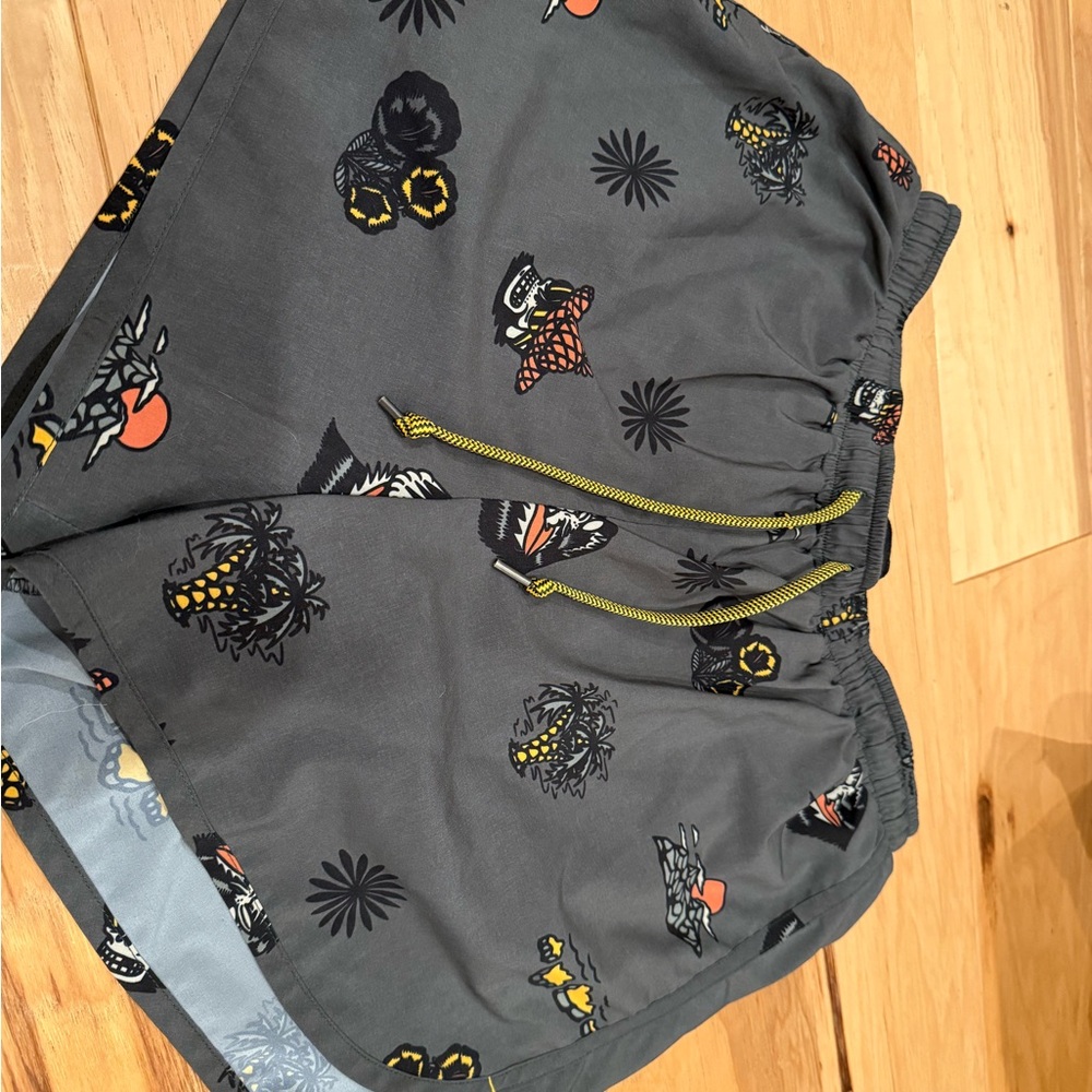 Gray Patterned Athletic Shorts